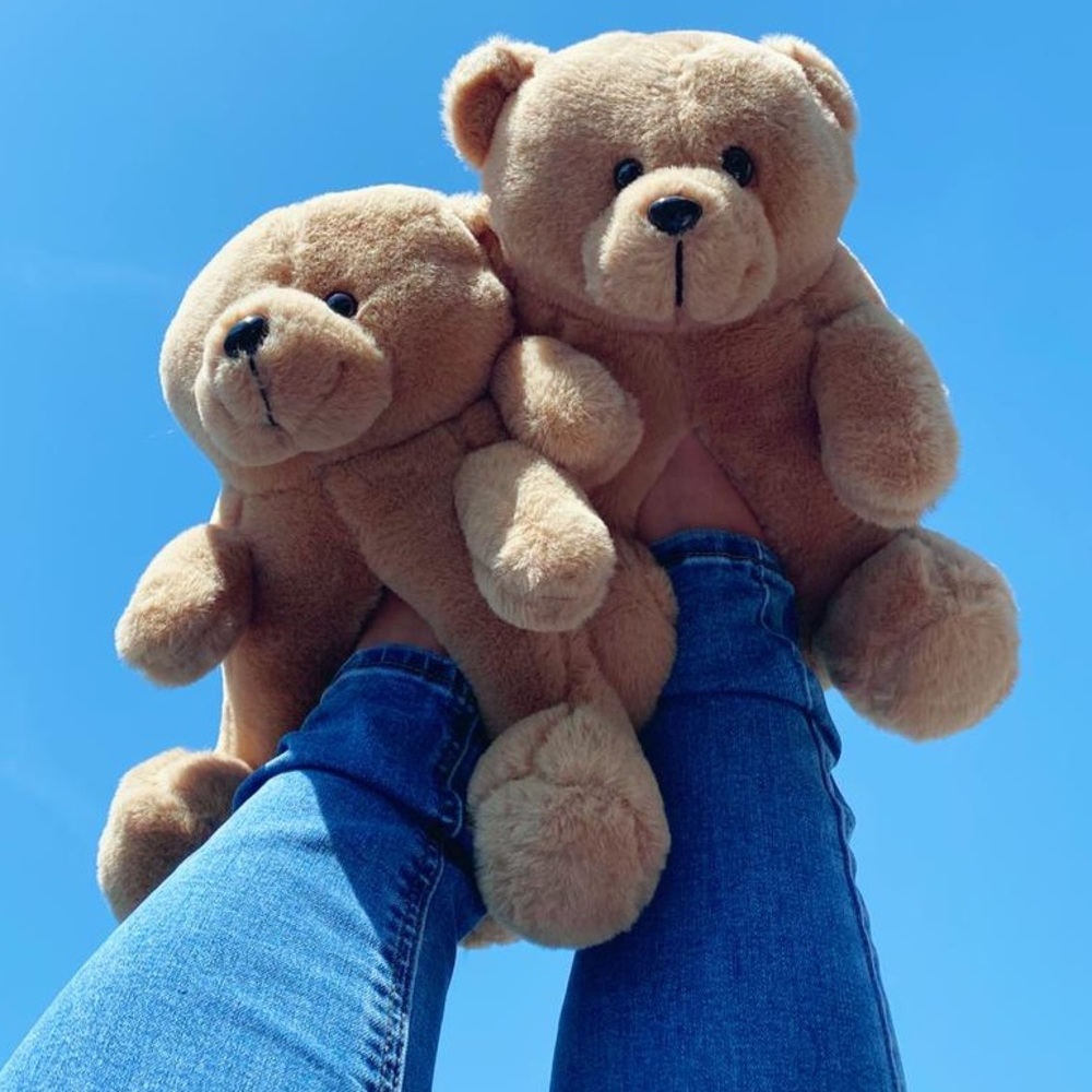 Pink Teddy Bear Plush Indoor Outdoor Slippers - Picture 10 of 11